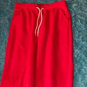 Red sweat pants